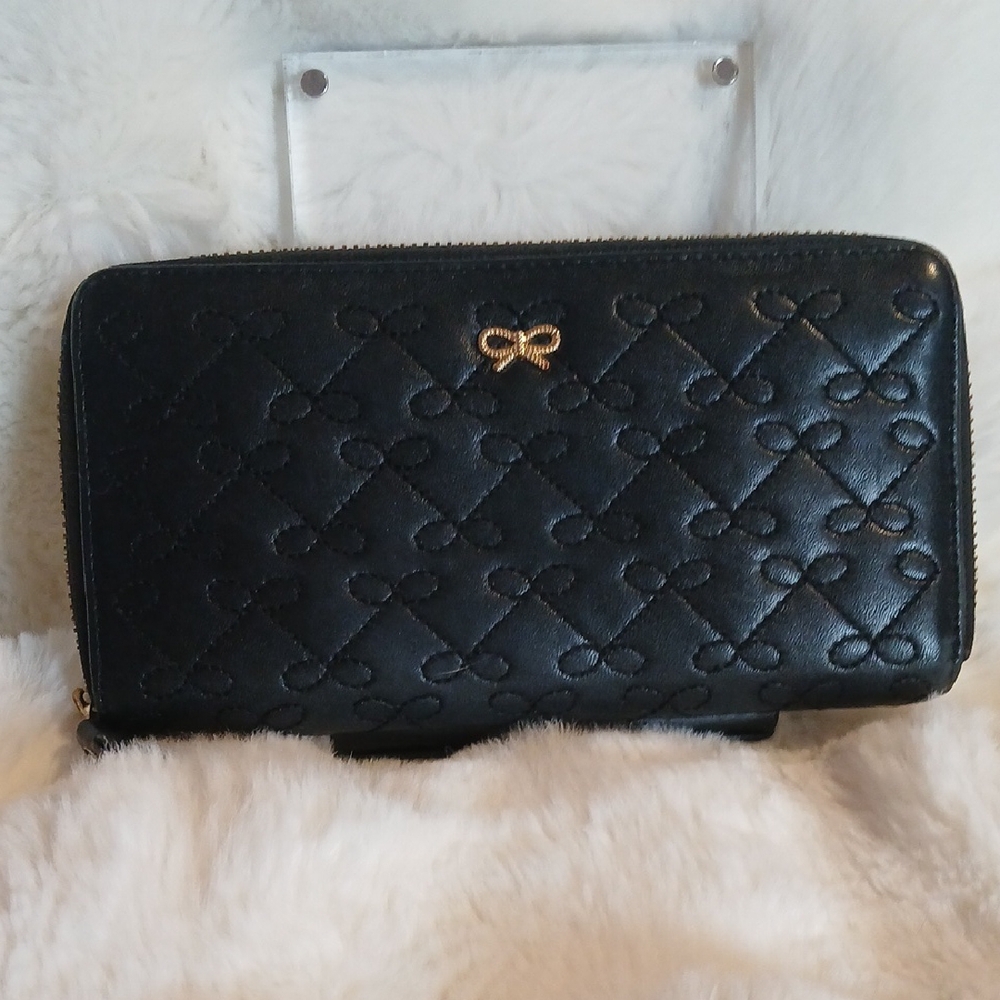 ANYA HINDMARCH Long black leather wallet